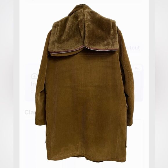 Vintage House of Peerless Heavy Corduroy Jacket Coat Men's 42 Brown/Tan Faux Fur - Picture 8 of 16